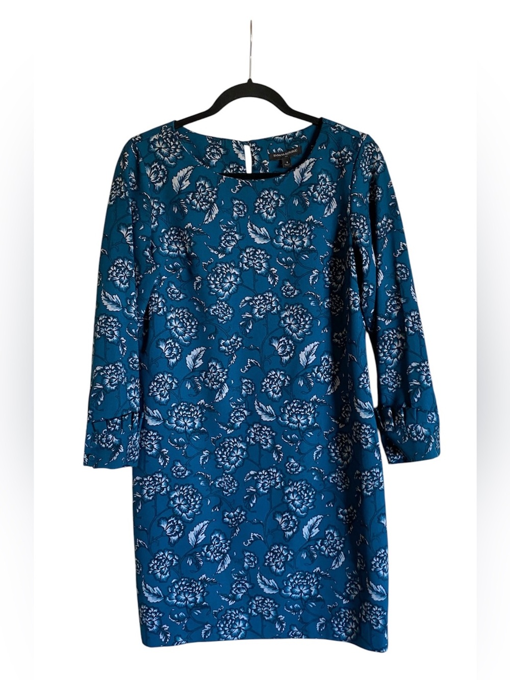 Women’s BANANA REPUBLIC Teal Floral Print Dress size 4